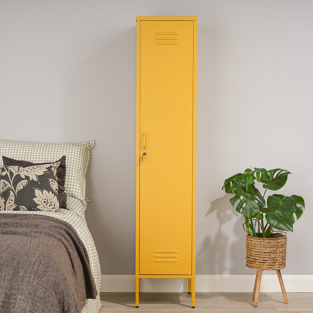 The Bexley - Tall Single Door Storage Locker In Mustard