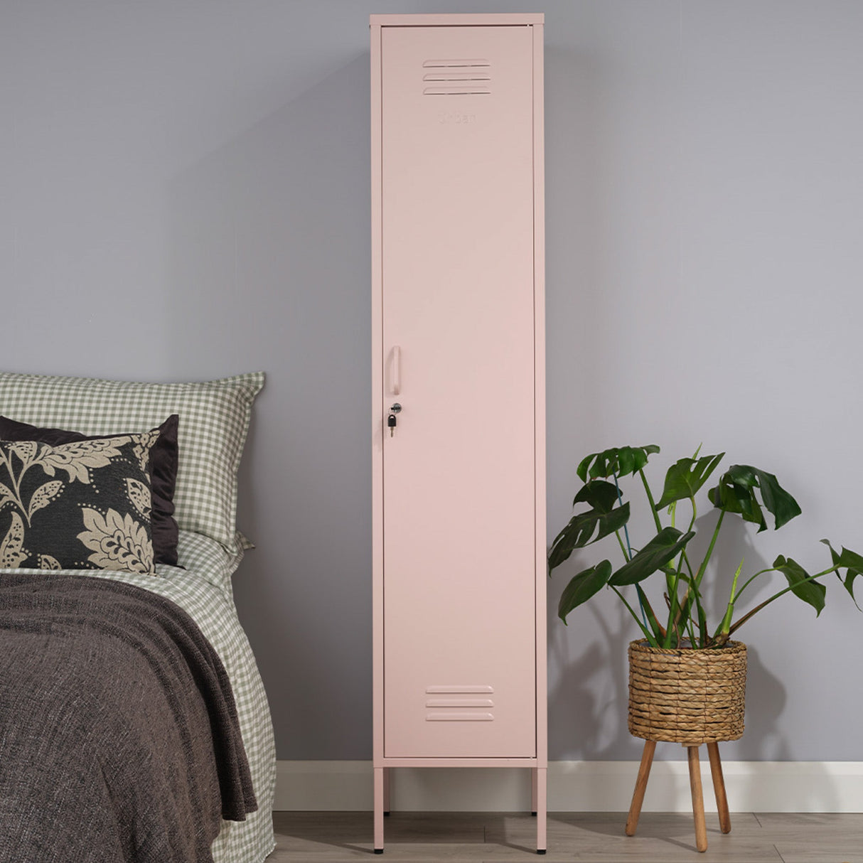 The Bexley - Tall Single Door Storage Locker In Light Pink