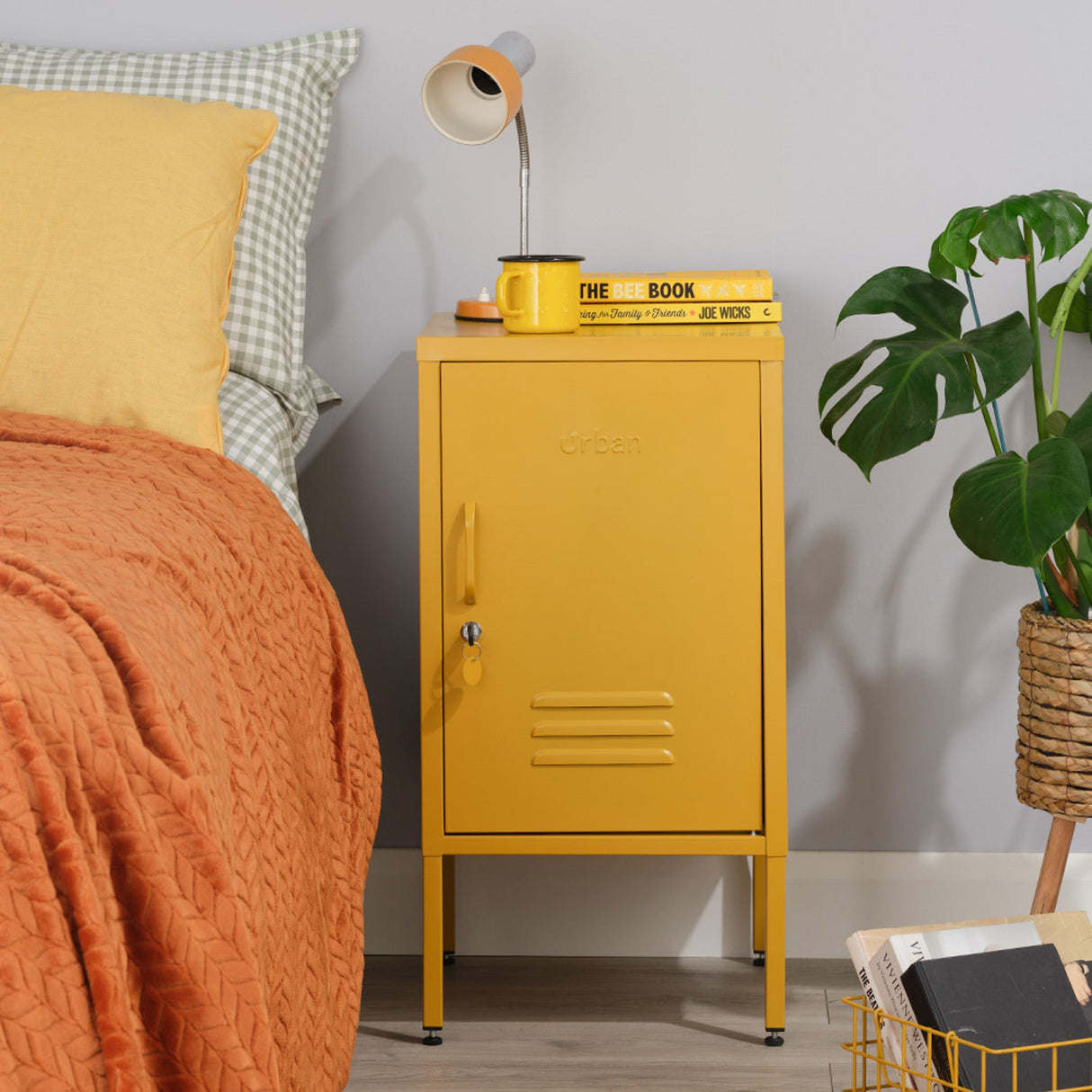 The Camden - Side Table, Storage Locker Mustard