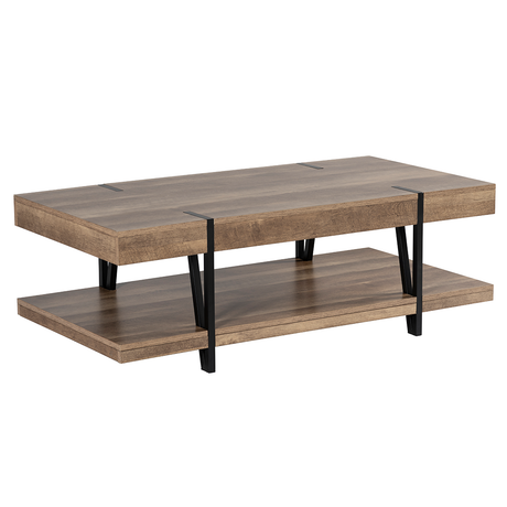 Bordeaux Contemporary Coffee Table with Metal Legs & Detailing