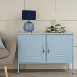 The Oxford - Side Table/TV Stand Storage Locker In Sky Blue