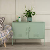 The Oxford - Side Table/TV Stand Storage Locker In Sage