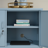 The Oxford - Side Table/TV Stand Storage Locker In Sky Blue