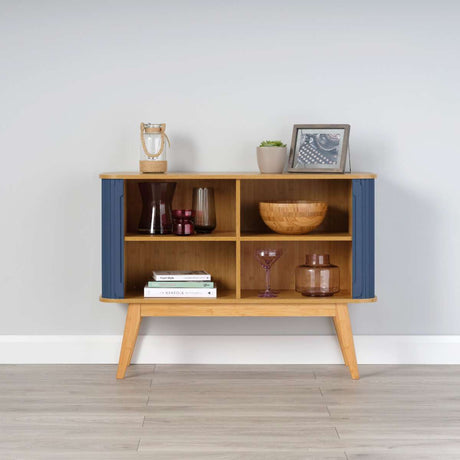 Tromsö Sideboard with Dark Blue Sliding Doors