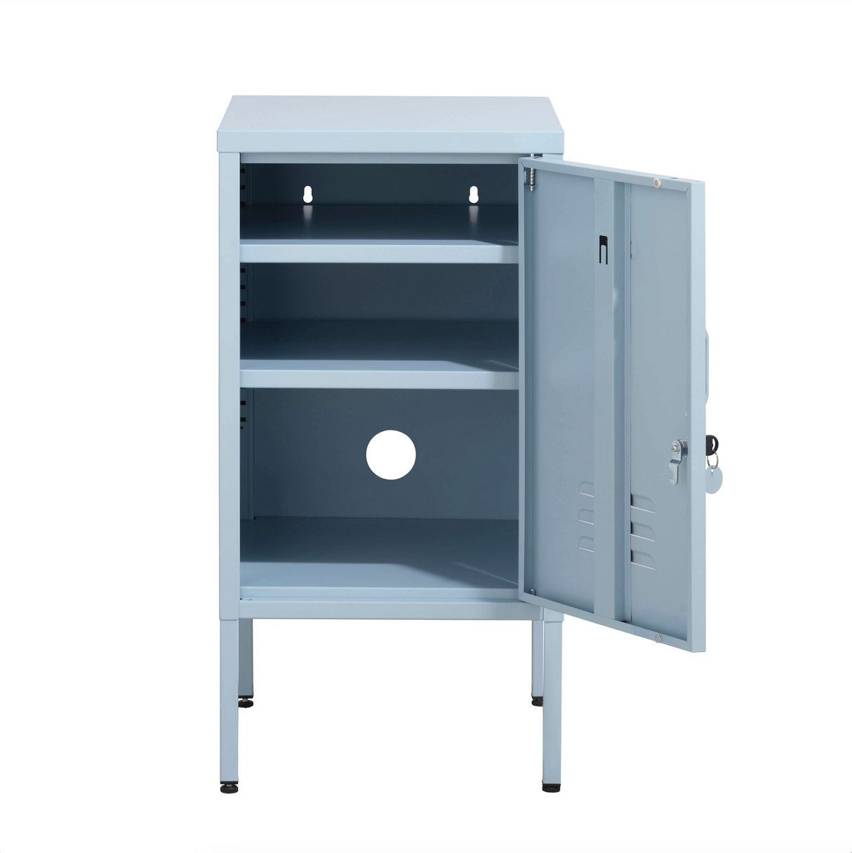 The Camden - Side Table, Storage Locker Sky Blue