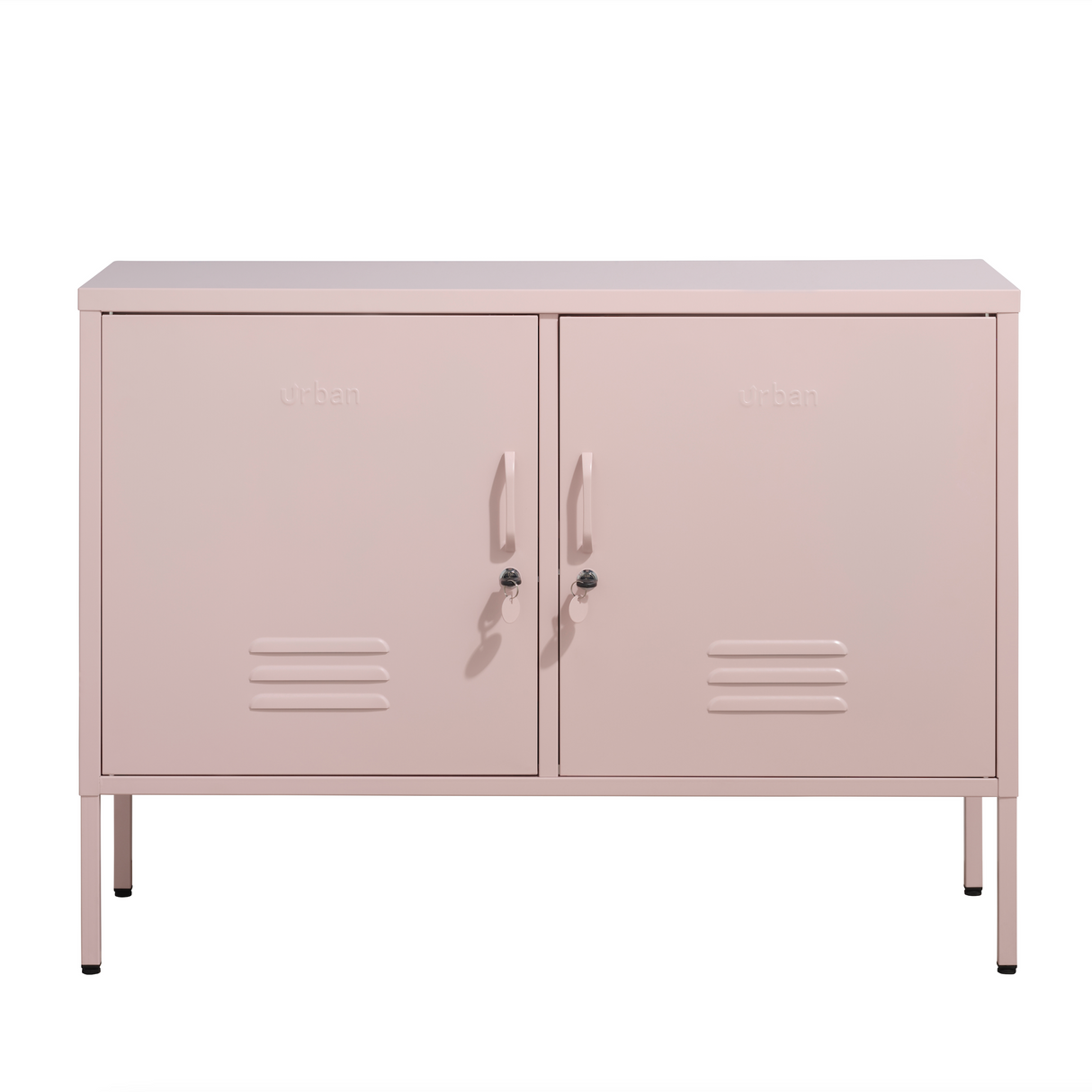 The Oxford - Side Table/TV Stand Storage Locker In Light Pink