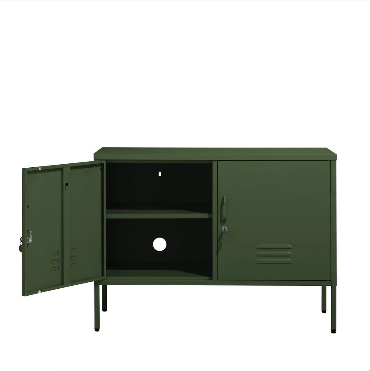 The Oxford - Side Table/TV Stand Storage Locker In Forest