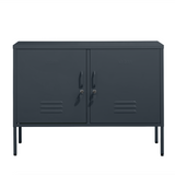 The Oxford - Side Table/TV Stand Storage Locker In Slate Grey