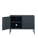 The Oxford - Side Table/TV Stand Storage Locker In Slate Grey