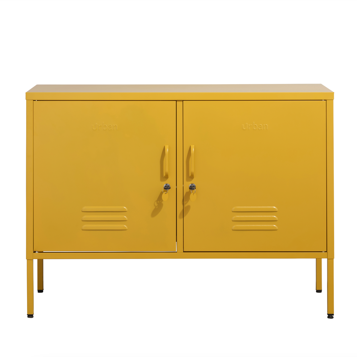 The Oxford - Side Table/TV Stand Storage Locker In Mustard