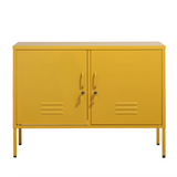 The Oxford - Side Table/TV Stand Storage Locker In Mustard