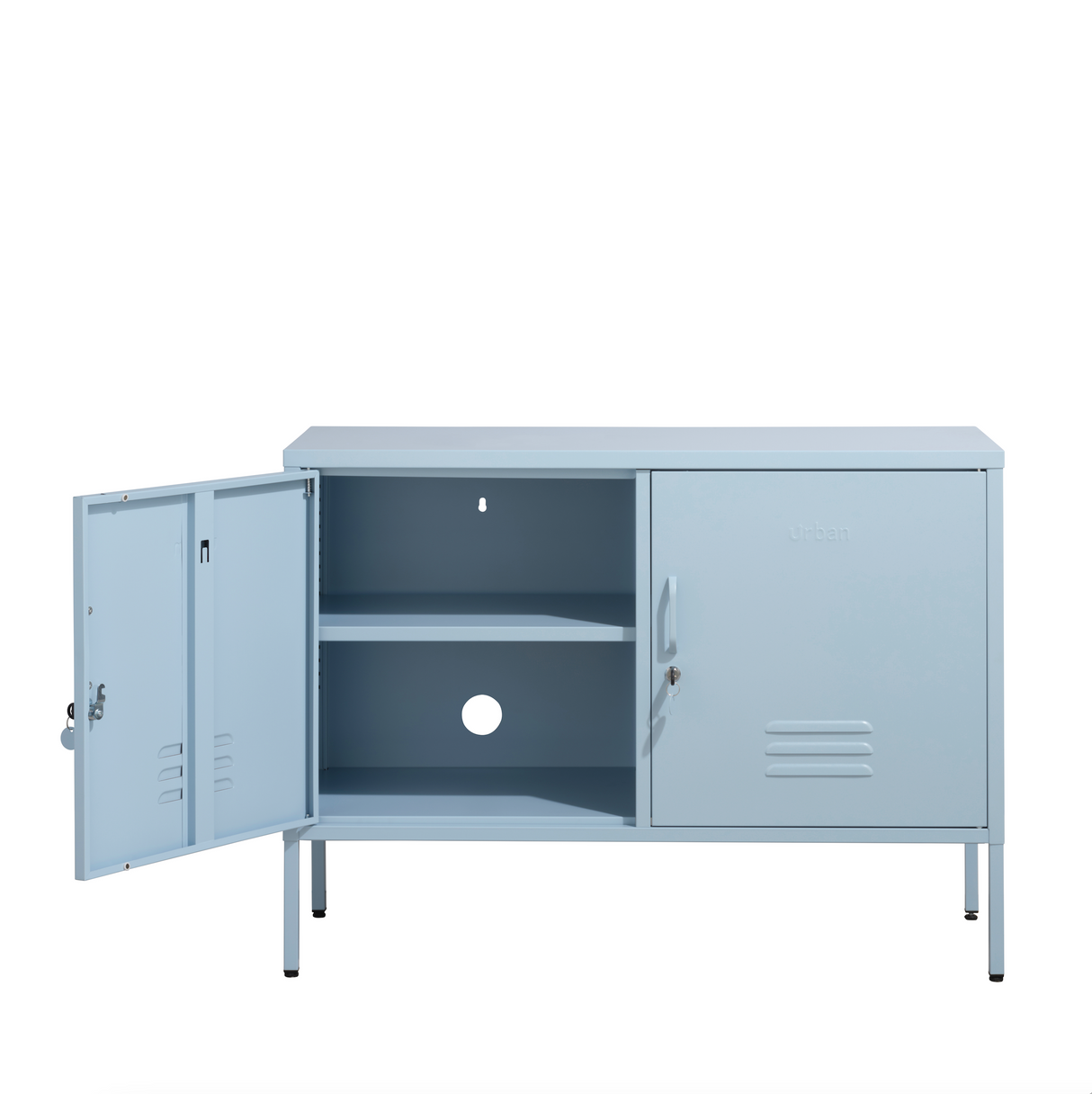 The Oxford - Side Table/TV Stand Storage Locker In Sky Blue