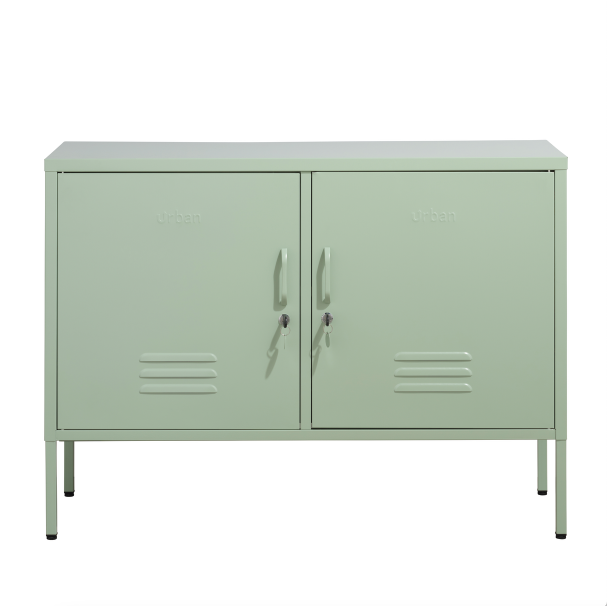 The Oxford - Side Table/TV Stand Storage Locker In Sage