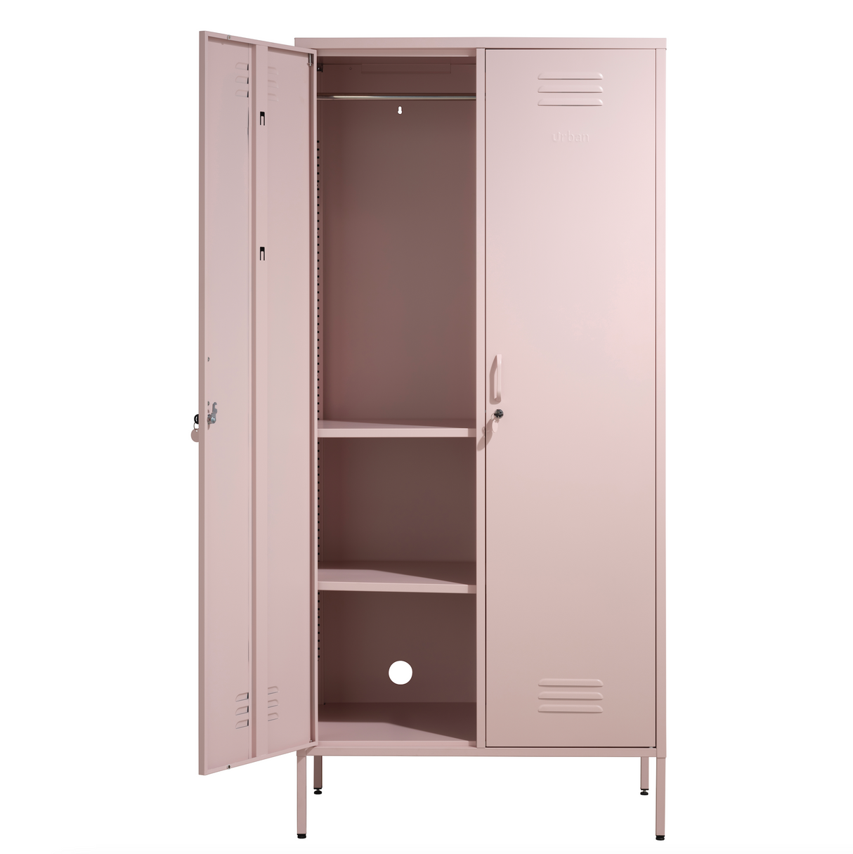 The Chelsea - Tall Double Door Storage Locker In Light Pink