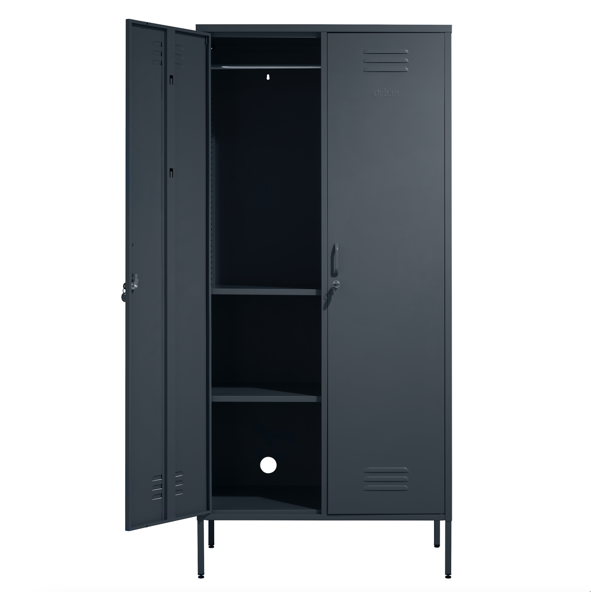 The Chelsea - Tall Double Door Storage Locker In Slate Grey