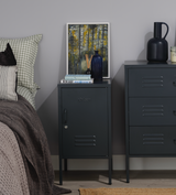 The Camden - Side Table, Storage Locker Slate Grey